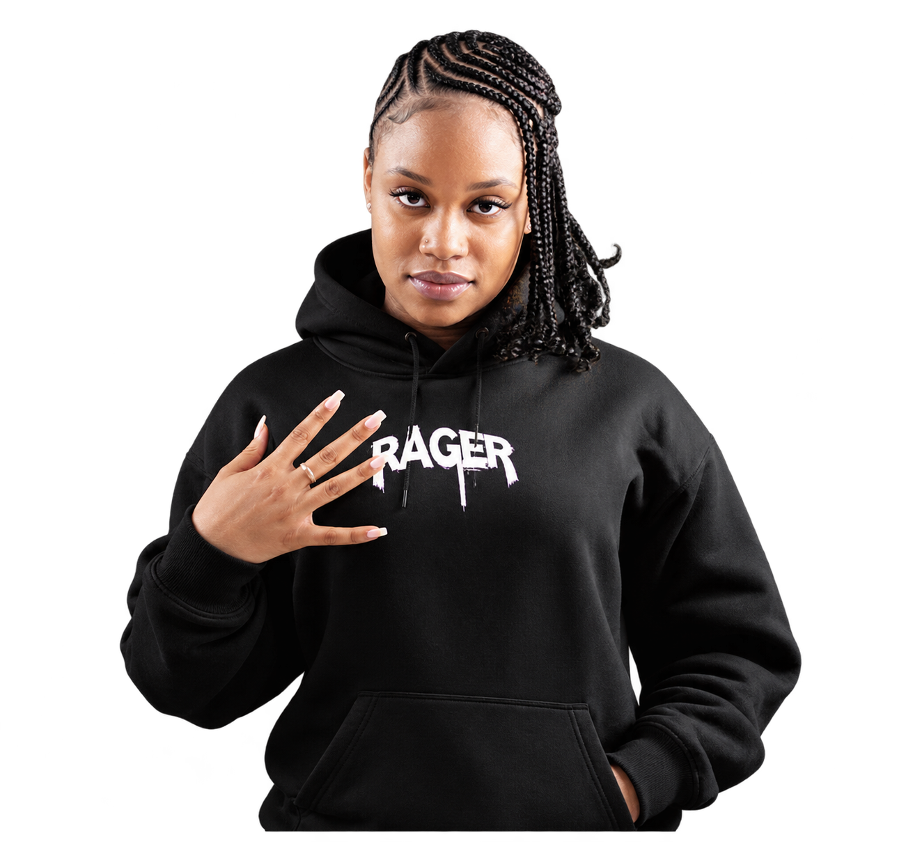 Real black Rager hoodie collection sample